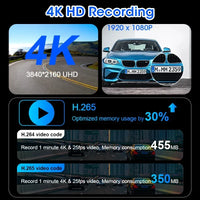 Dashcam Srnubi 11,26 Pouces 4K CarPlay Android Auto
