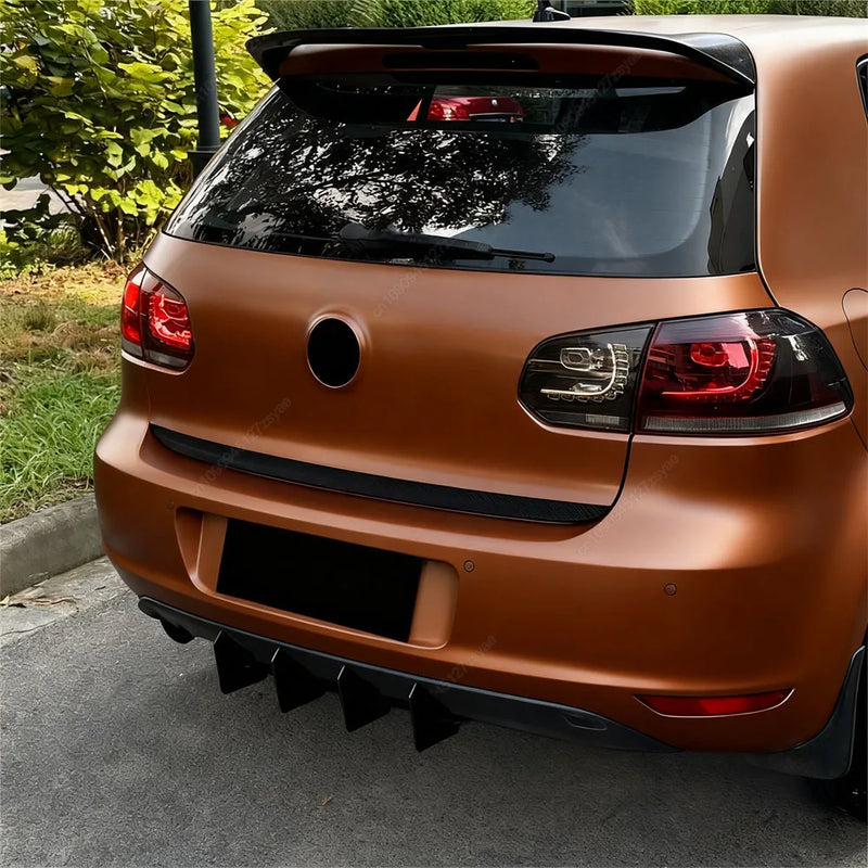 Diffuseur Arrière VW Golf 6 MK6 TDI TSI 2008-2013 4 Ailettes Noir Brillant