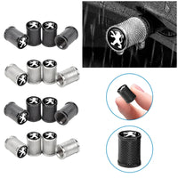 Bouchons de Valve Peugeot 206, 207, 208, 307, 308, 3008, 407, 508, Métal Strié, Lot de 4