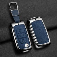 Étui de Protection Clé Peugeot Citroën Cuir et Alliage 207 307 308 407 607 807 C2 C3 C4 C5 C6 C8