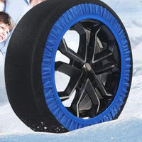 Chaussettes à Neige Voiture Textile Bleues Paire Tailles XS à XXL