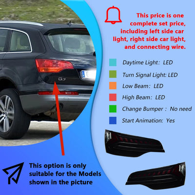Feux Arrière LED Audi Q7 2006-2015 Animation Démarrage