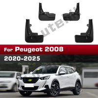 Garde-Boue Peugeot 2008 II 2020-2025 Jeu de 4 Bavettes Avant et Arrière Anti-Éclaboussures