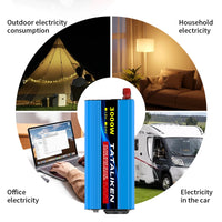 Convertisseur 12V 220V Voiture Pur Sinus 1000 à 6000 W Onduleur 12 V 24 V