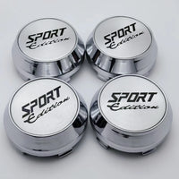 Cache-Moyeux Universels Édition Sport 60mm Noir Argent — gros plan