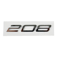 Logo Peugeot 208, 308, 408, 408X, 508 et 508L en ABS 3D, Emblème Lettres de Coffre Noir Brillant, Argent ou Gris