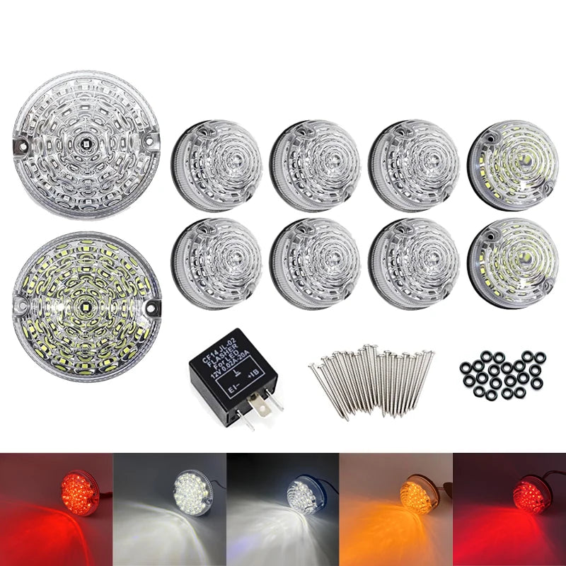 Kit Feux Arrière LED Land Rover Defender 90 110 1983-2016 Lentille Transparente