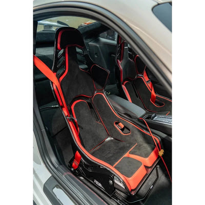 Siège Baquet Sport Universel Carbone et Cuir PU Réglable