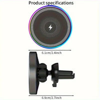 Support Téléphone Voiture Magnétique Anneau RGB Charge Rapide