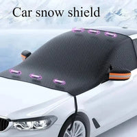 Housse Pare-Brise Voiture Hiver Noire Oxford Magnétique 253 x 117 cm