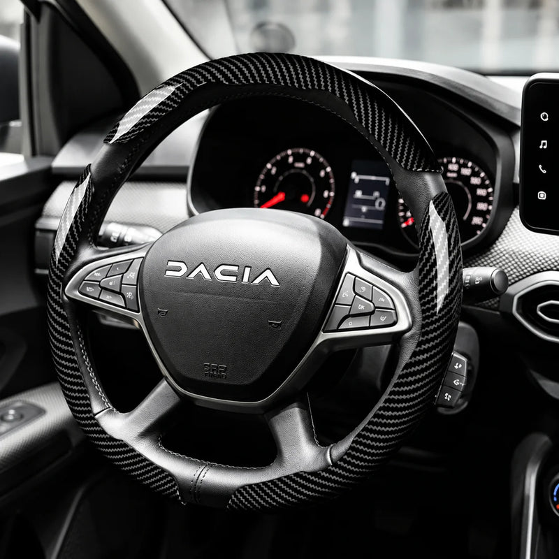 Surcouches de Volant à Clips Aspect Carbone Dacia Sandero Stepway Duster Jogger Bigster Spring Logan