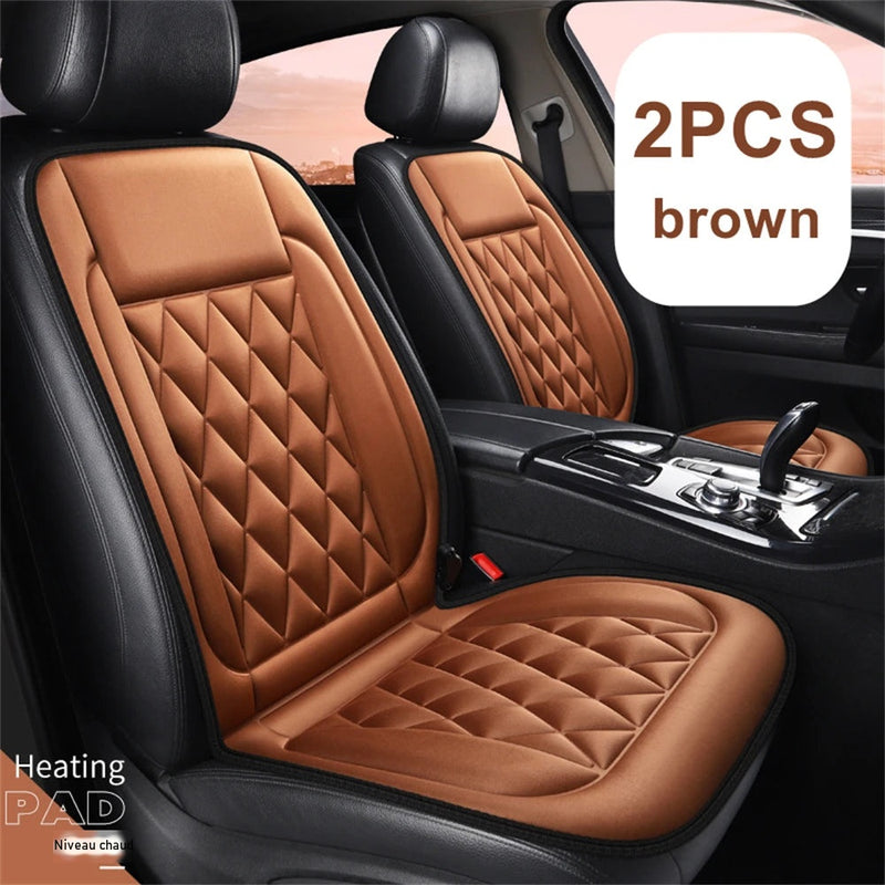 Coussin Chauffant Voiture 12V Lot de 2 Simili Cuir Matelassé