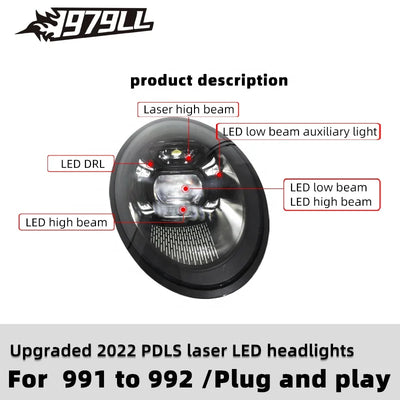 Phares LED Porsche 911 Carrera 991 Matrix 2012-2018