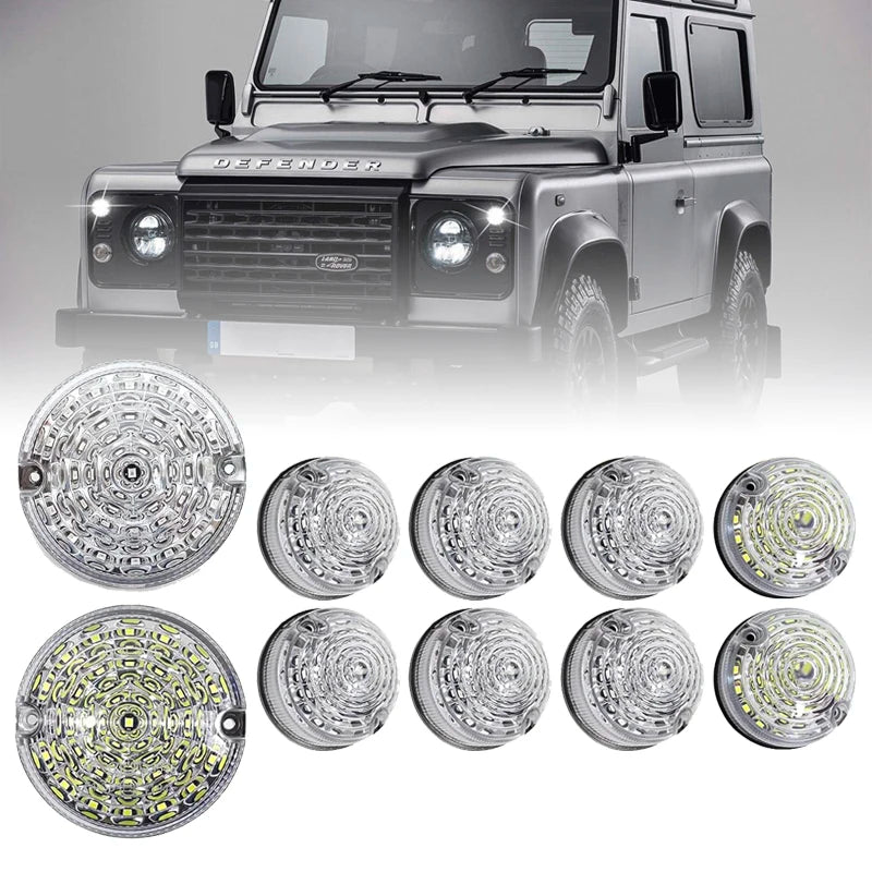 Kit Feux Arrière LED Land Rover Defender 90 110 1983-2016 Lentille Transparente