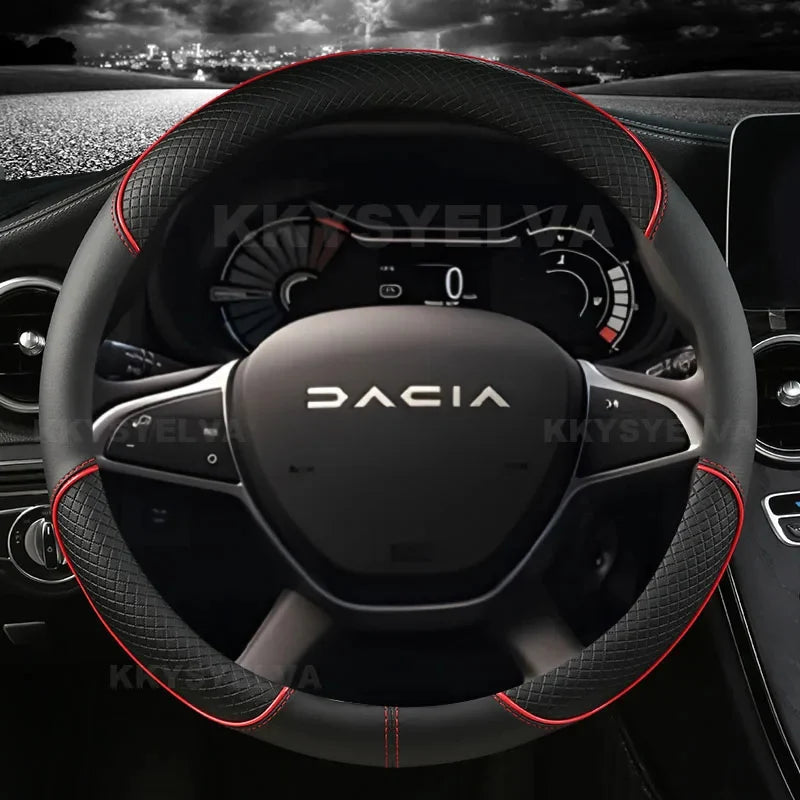 Couvre Volant Dacia Sandero, Logan, Duster, Jogger, Lodgy, Dokker et Spring 2017-2024, Simili Cuir Microfibre 38 cm