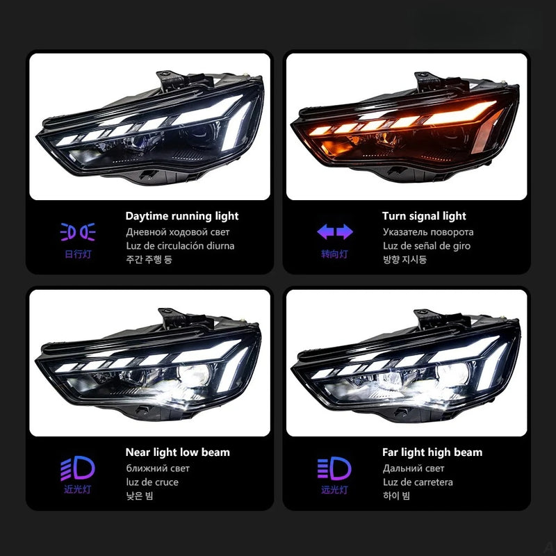 Phares LED Audi A3 8V 2013-2016 DRL Dynamique Paire