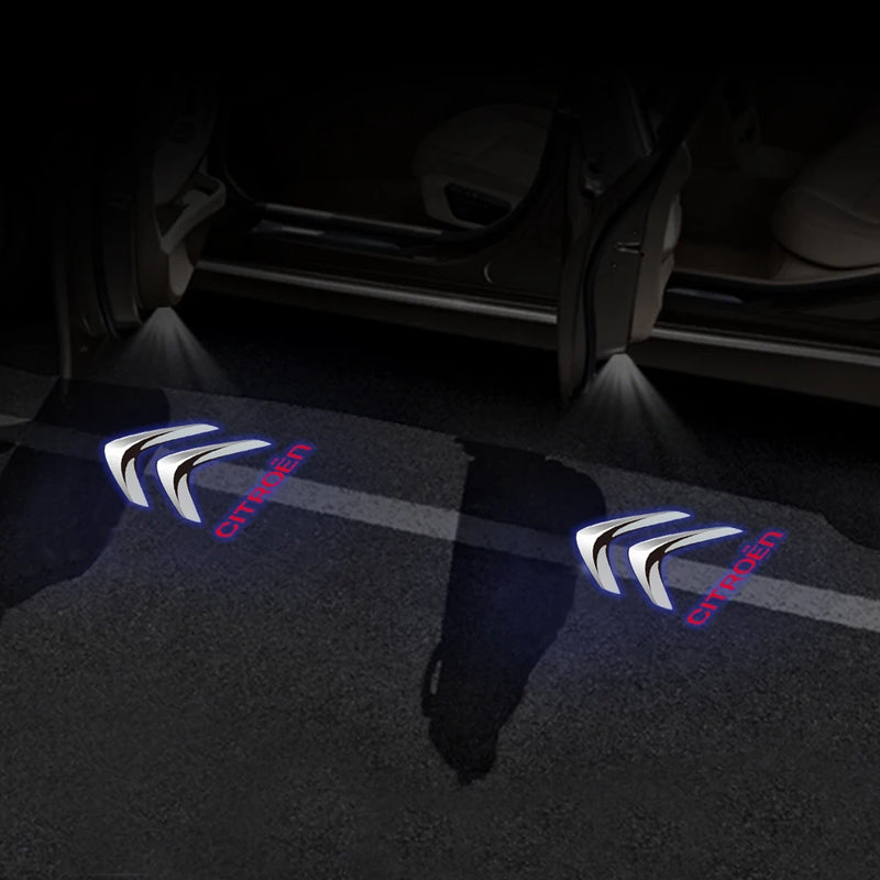 Projecteur Porte Citroën LED, Lot de 2, Remplacement Direct, C1 C2 C3 C4 C5 Berlingo
