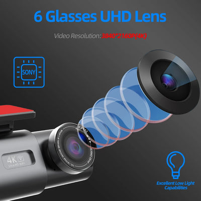 Dashcam E-ACE B53P 4K GPS Wi-Fi Vision Nocturne