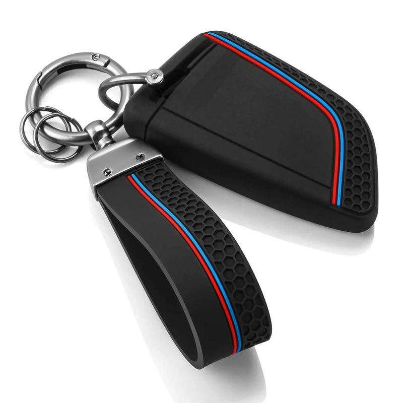Coque de Clé Silicone BMW Série 1 2 3 4 5 6 7 X1 X3 X5 X7 F10 F20 F30 G20 G30 avec Dragonne