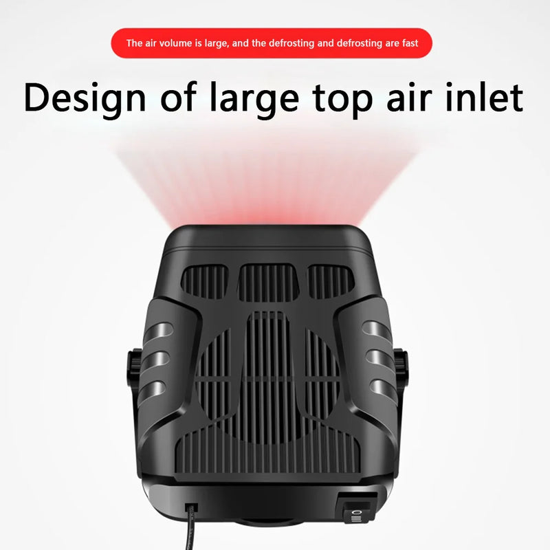 Ventilateur Chauffant Voiture 12V 24V Rotatif 360° Anti-Buée