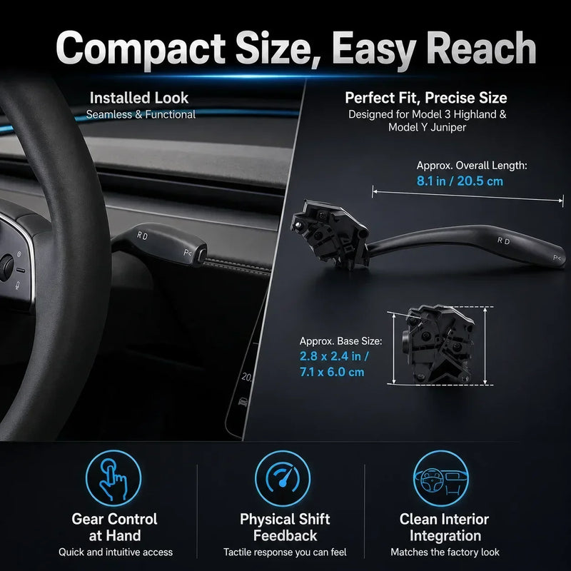 Levier de Vitesse Tesla Model 3 Highland et Model Y Juniper, Commodo D/R/P Physique Côté Droit