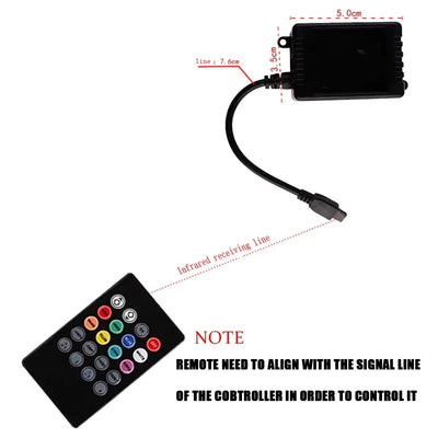Éclairage d'Ambiance LED 8 Couleurs Télécommande Voiture