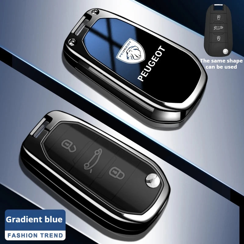 Coque de Clé Peugeot Dégradé Alliage de Zinc Clé Fixe ou Repliable