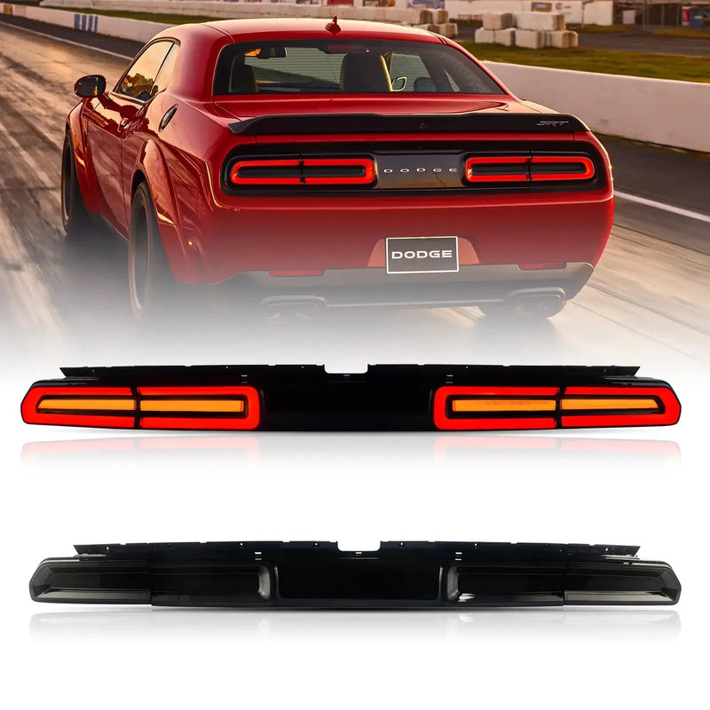 Feux Arrière LED Dodge Challenger 3e Génération 2008-2014 Clignotants Séquentiels, Rouge Transparent ou Fumé