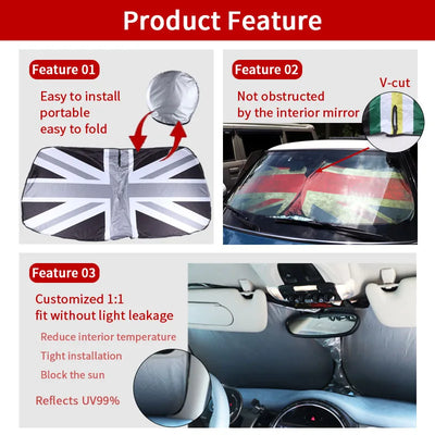 Pare-Soleil Pare-Brise Mini Cooper R56 F56 Union Jack