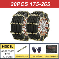 Universal Steel Snow Chains for Cars 175–265 mm
