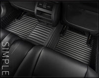 Tapis de Sol Cuir PU Rayé 5D Sur Mesure Volvo XC40 V60 V90 2016-2023 5 Places ou 1 Pièce