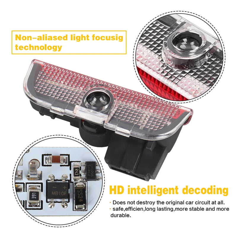 Projecteur de Porte Volkswagen LED, Logo R, R-Line, GTI ou VW, pour Golf 5 6 7, Passat, Tiguan, Touareg, Arteon, CC, Scirocco, Jetta