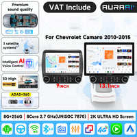 Autoradio Android Chevrolet Camaro 2010-2015 Écran 2K 9 pouces CarPlay Sans Fil ADAS 360