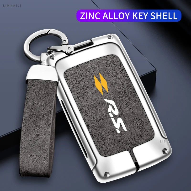 Coque de Clé Renault Carte 2 Touches Alliage de Zinc Suédine Lanière RS
