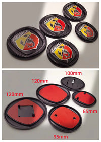 Emblème Fiat 500 Abarth Logo 85 95 100 120 mm pour l'Avant et le Coffre Arrière Autocollant
