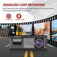 Dashcam 3 Kameras 1080P 2 Zoll IPS-Bildschirm
