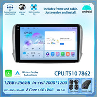 Autoradio CarPlay Peugeot 208 2008 2012-2018 Android Écran Tactile