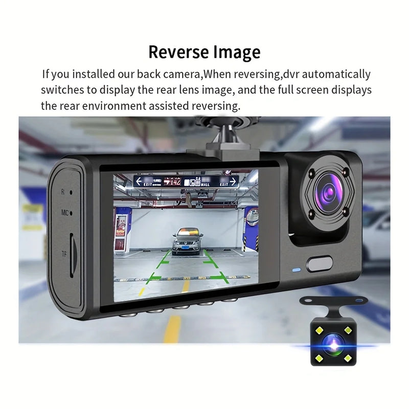 Dashcam 3 Kameras 1080P 2 Zoll IPS-Bildschirm