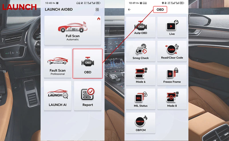 Lecteur OBD2 Bluetooth Launch AIOBD Diagnostic Auto Android iOS