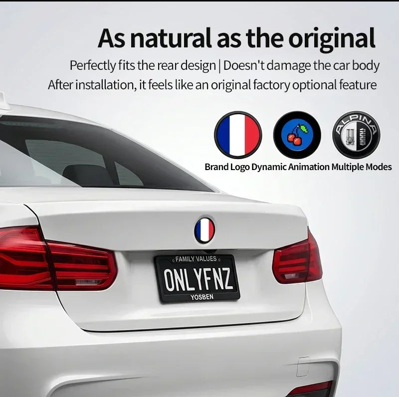 Logo Emblème LED Dynamique pour Coffre BMW 74 ou 82 mm, Écran Rond Animé