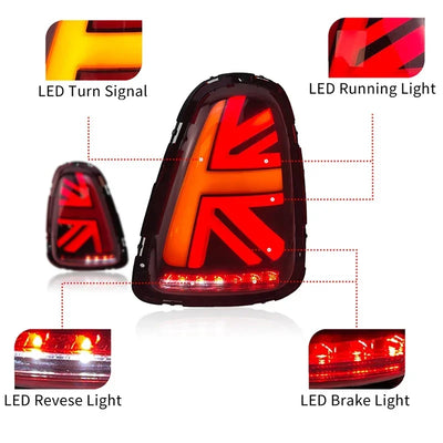 Feux Arrière LED Noirs MINI Cooper R56 R57 R58 2007-2014