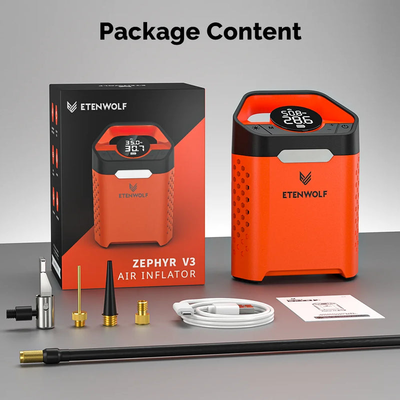 Gonfleur de Pneu ETENWOLF V3 160 PSI Compresseur Portable 7800 mAh
