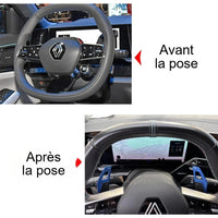 Palettes au Volant Renault Austral Espace Mégane E-Tech Rafale Aluminium Larges
