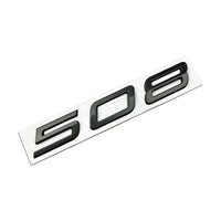 Logo Peugeot 208, 308, 408, 408X, 508 et 508L en ABS 3D, Emblème Lettres de Coffre Noir Brillant, Argent ou Gris