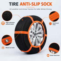Chaussettes à Neige Textile Épaisses Anti-Usure Voiture et SUV
