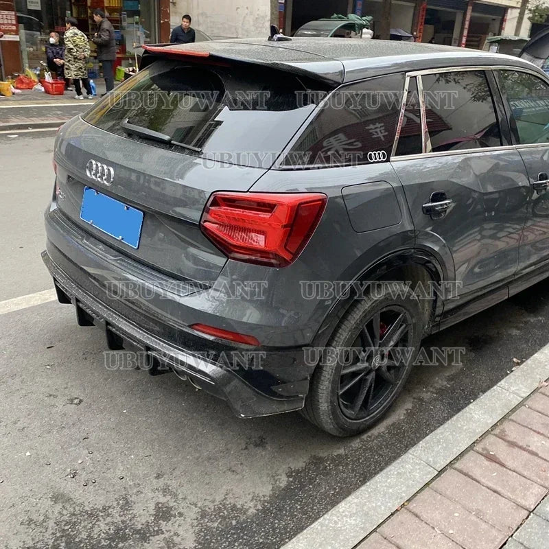 Becquet Audi Q2 2018-2023 Arrière de Toit en ABS, Apprêt, Noir Brillant ou Aspect Carbone