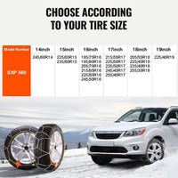 Chaînes à Neige Voiture Acier Manganèse Kit 2 Pièces 14 à 19 Pouces