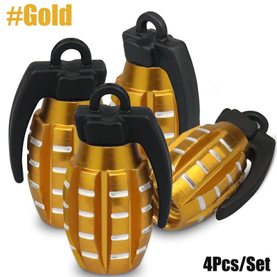 Bouchons de Valve Universels Grenade Aluminium Anodisé