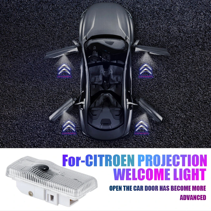 Projecteur Porte Citroën LED, Lot de 2, Remplacement Direct, C1 C2 C3 C4 C5 Berlingo