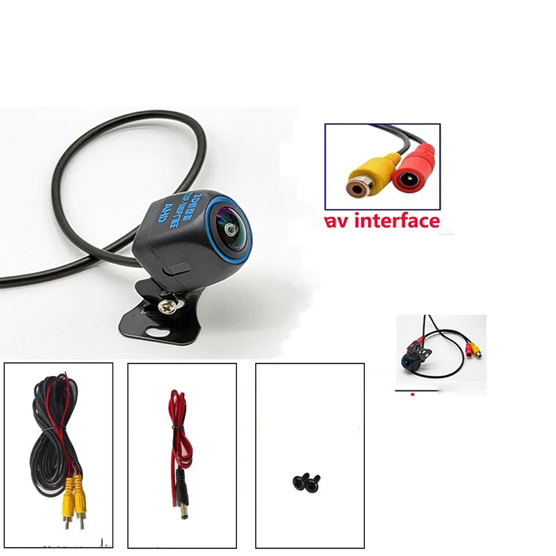 Caméra de Recul AHD Fisheye Bague Bleue Support Métal